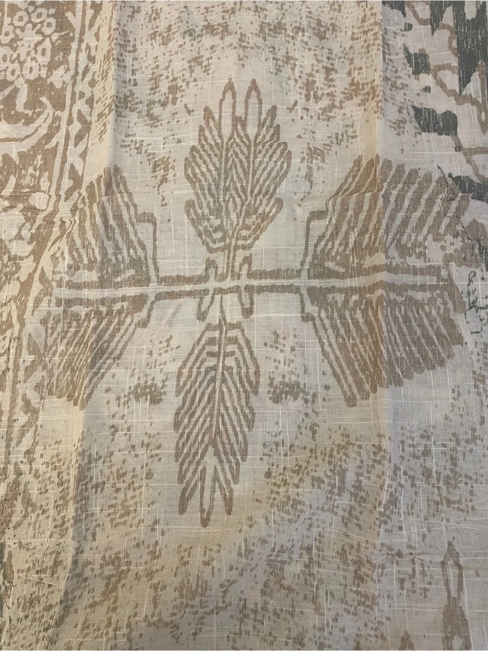 New West Elm Sheer light blue Medallion Curtain - Set of 2